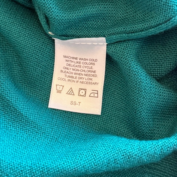 Alan Flusser Teal Merino Wool Long-Sleeve Polo Sweater – Size M - Picture 12 of 12